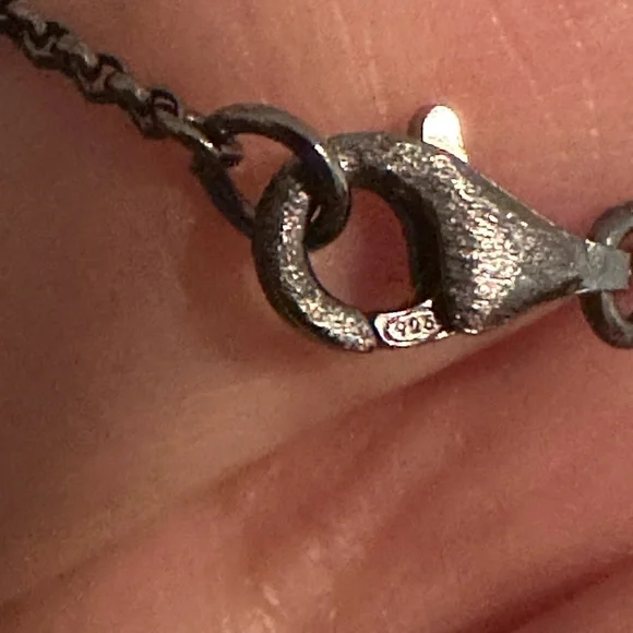 Long Faceted  Crystal Sterling 925 Silver Chain - Picture 5 of 6